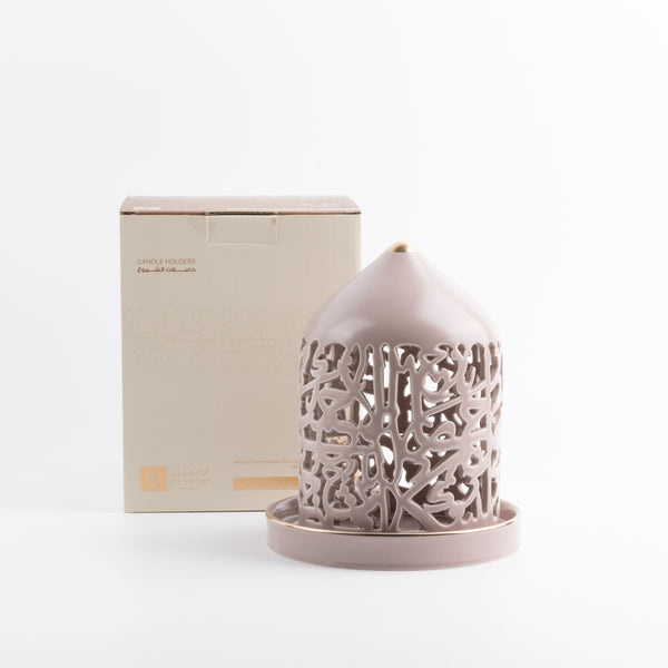 Medium Electronic Candle From Jiwar -  Purple + Gold