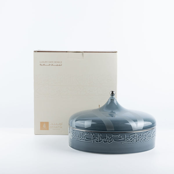 Large Date Bowl From Jiwar - Blue + Silver