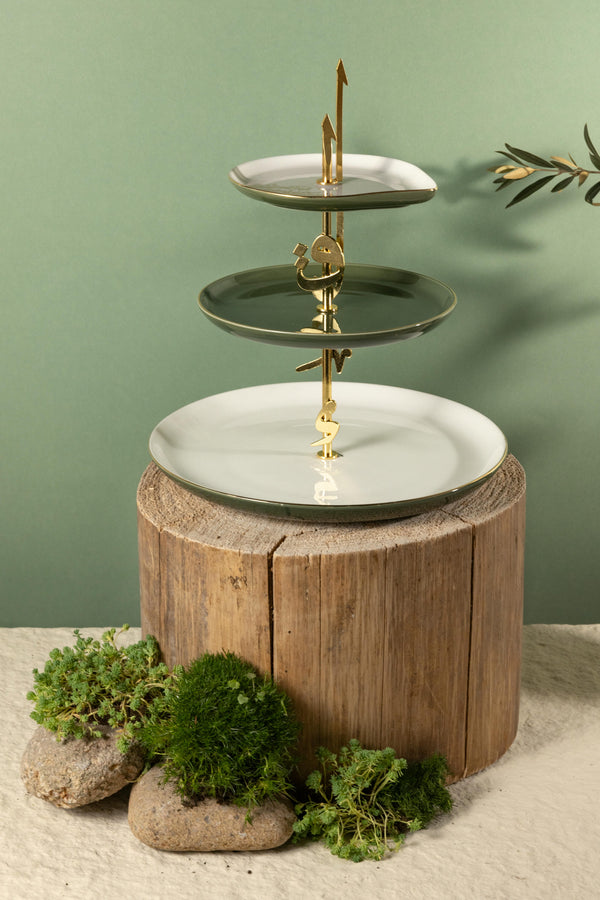 3 Layer Stand From Liqaa -  Olive + Gold