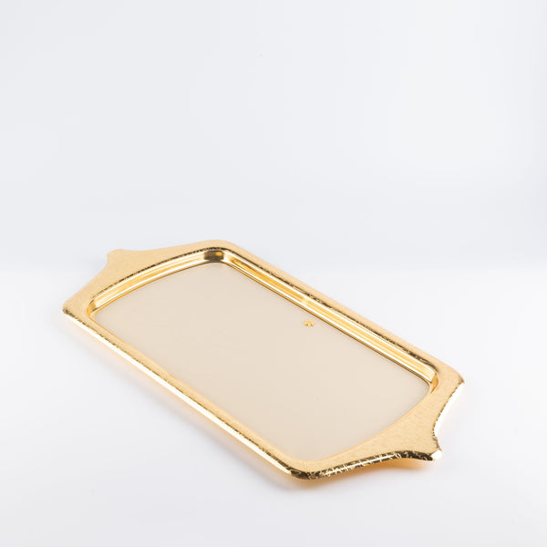 Iron Serving Tray From Jiwar -  Ivory + Gold