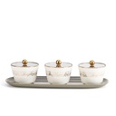 Sweet Bowls Set With Porcelain Tray 7 Pcs From Joud - Grey