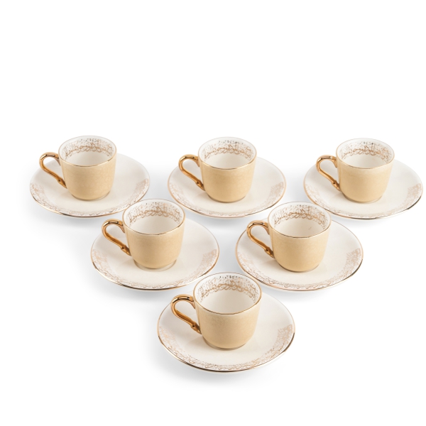 Turkish  Coffee Set 12Pcs From Joud - Beige