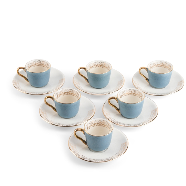 Turkish  Coffee Set 12Pcs From Joud - Blue