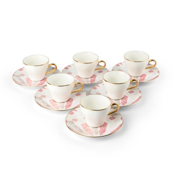 Turkish  Coffee Set 12Pcs From Amal - Pink