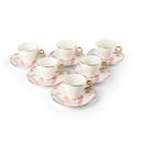 Turkish  Coffee Set 12Pcs From Amal - Pink