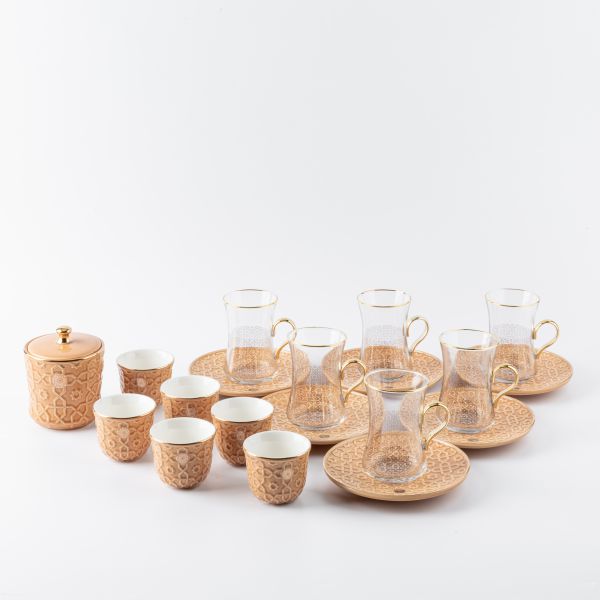 Tea And Arabic Coffee Set From Rossete - Orange