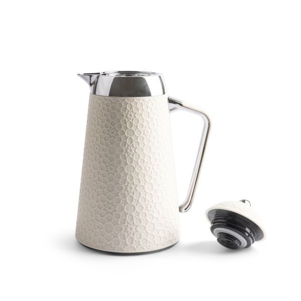 Vacuum Flask For Tea And Coffee From Crown - Silver and Beige