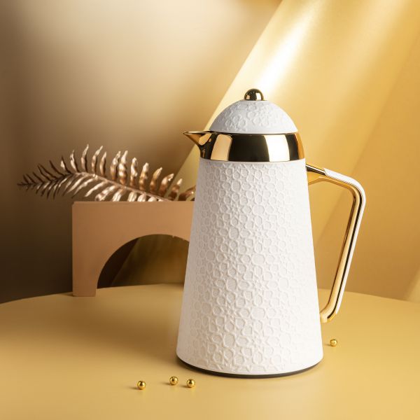 Vacuum Flask For Tea And Coffee From Crown - Gold and Beige