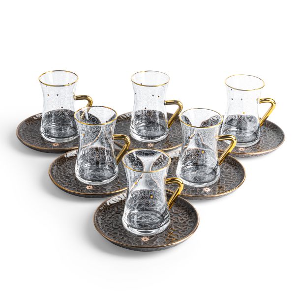 Tea Glass Sets From Crown - Black