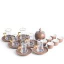 Tea And Arabic Coffee Set 19Pcs From Crown - Brown