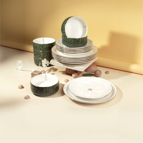 Dinner Set 18 Pcs From Diwan -  Green