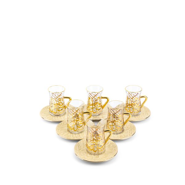 Tea Glass Set 12 Pcs From Diwan -  Ivory