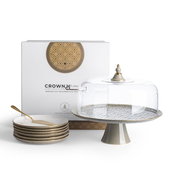 Cake  Serving Set 9Pcs From Crown - Grey