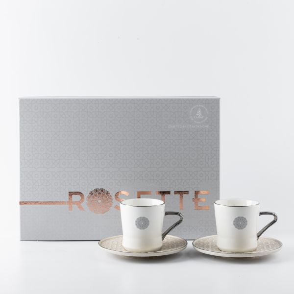 Porcelain Tea Set From Rosette - Beige