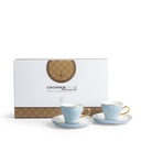 Tea Porcelain Set 12 Pcs From Crown - Blue