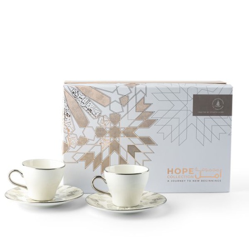 [GY1449] Tea Porcelain Set 12 Pcs From Amal -Grey