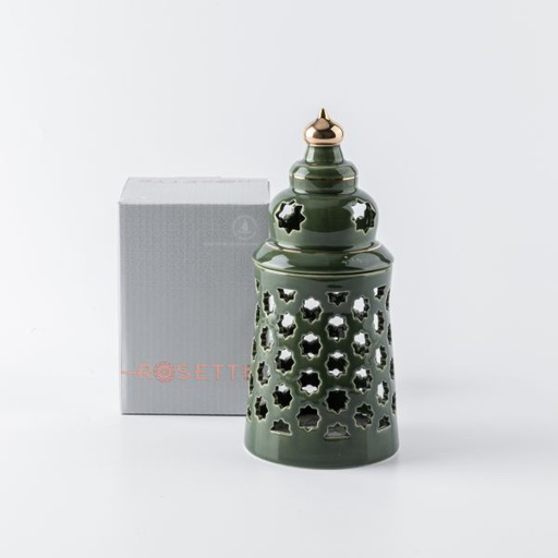 [ET2162] Medium electronic Candle From Rosette - Green