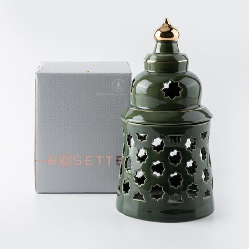 [ET2167] Large electronic Candle From Rosette - Green