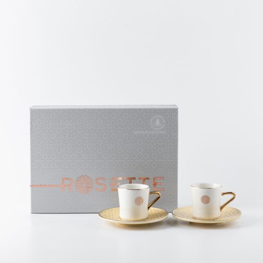 [ET2171] Turkish Coffee Set From Rosette - Ivory