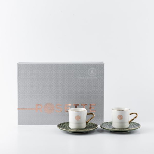 [ET2172] Turkish Coffee Set From Rosette - Green