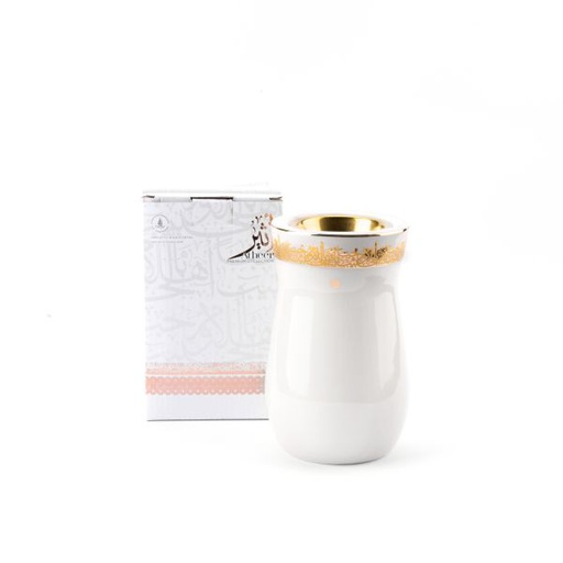 [ET2517] Incense Burner From Ather - White + Gold