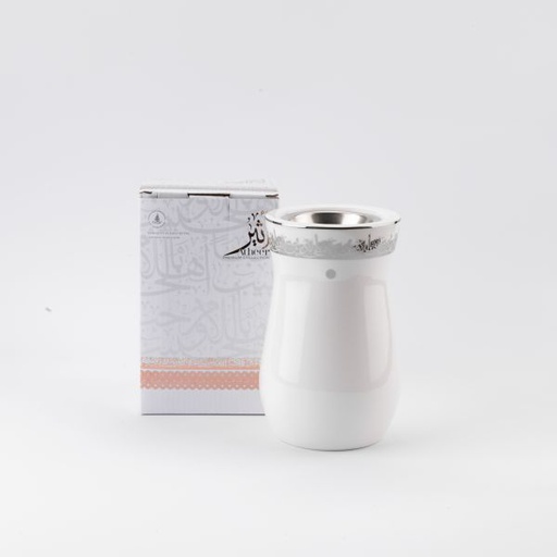 [ET2518] Incense Burner From Ather - White + silver