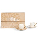 Tea Porcelain Set 12 Pcs From Tolipa -Brown